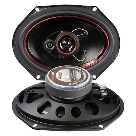 Audiopipe 6 x 8 in. Redline Speaker 3-Way, PP Electroplate Cone - 300W AU599805